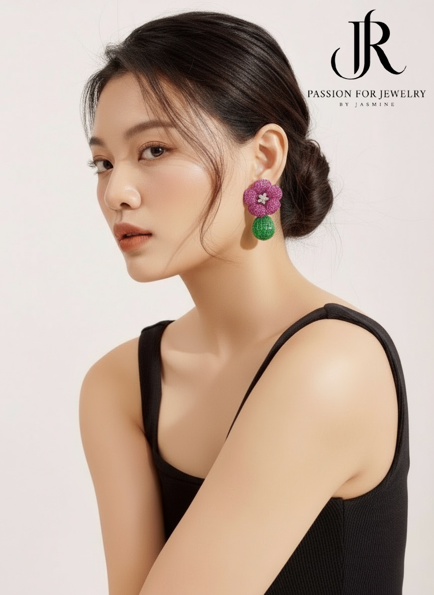 Radiant Bloom Drop Earrings (Invisible Collection)