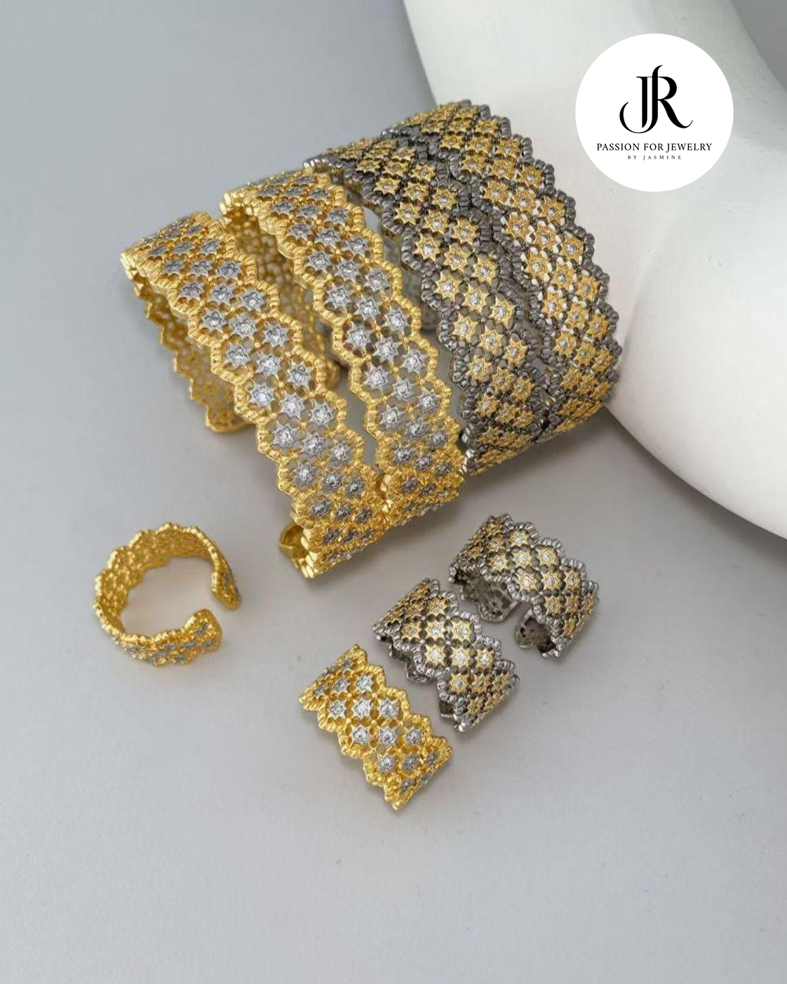 Honeycomb Éclipse Cuff & Ring Set