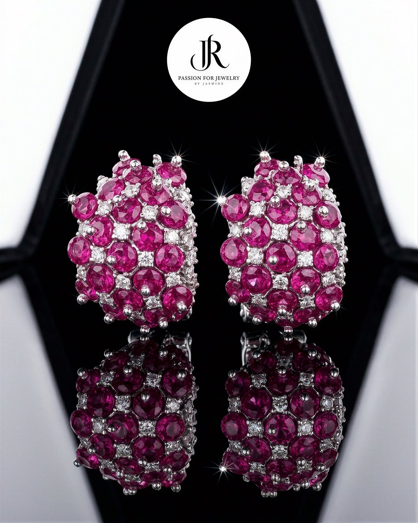 Pink Crimson Constellation (JR Ruby Cluster Hoop)