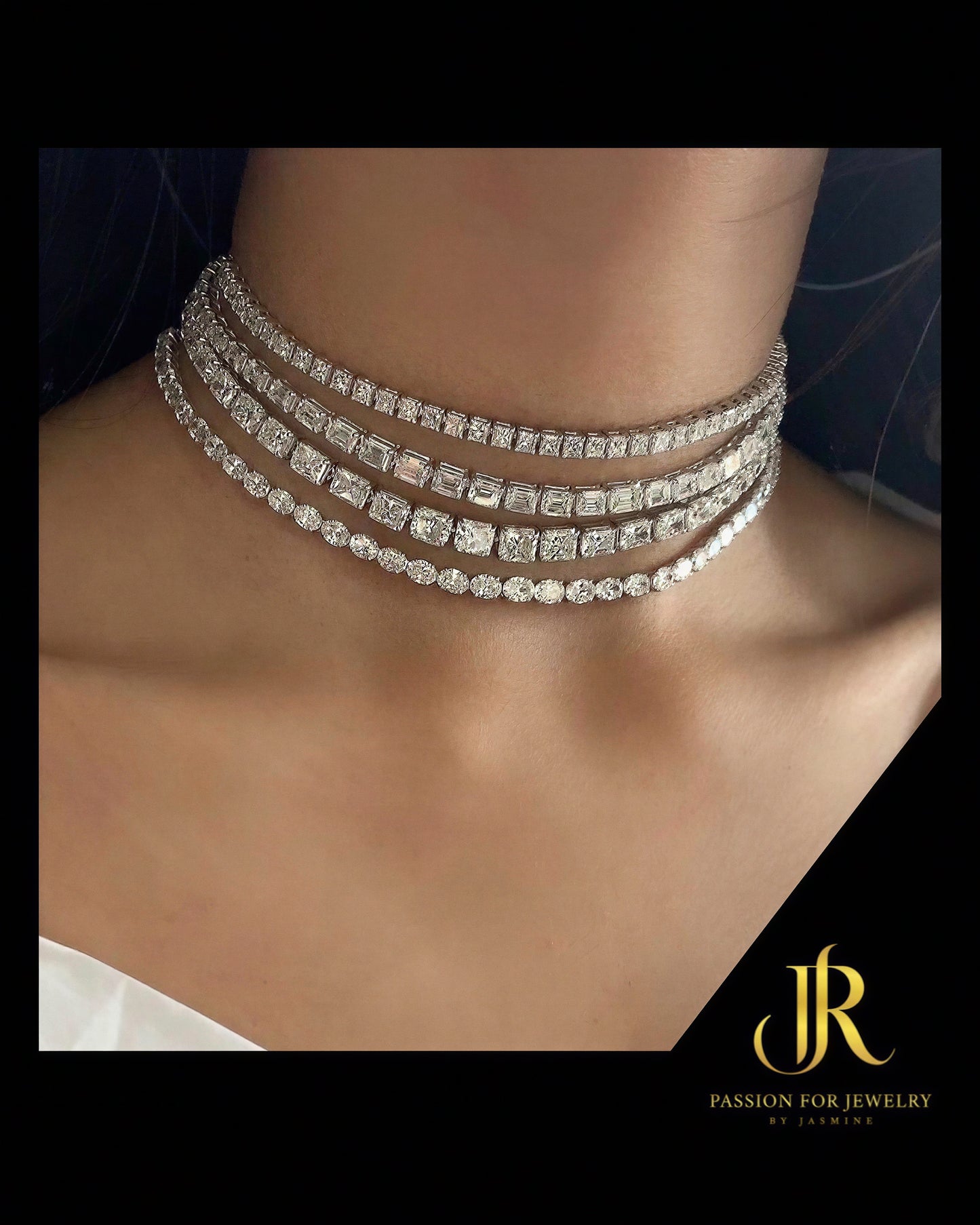 JR Glacier (Suite) — Four-Strand Diamond Choker