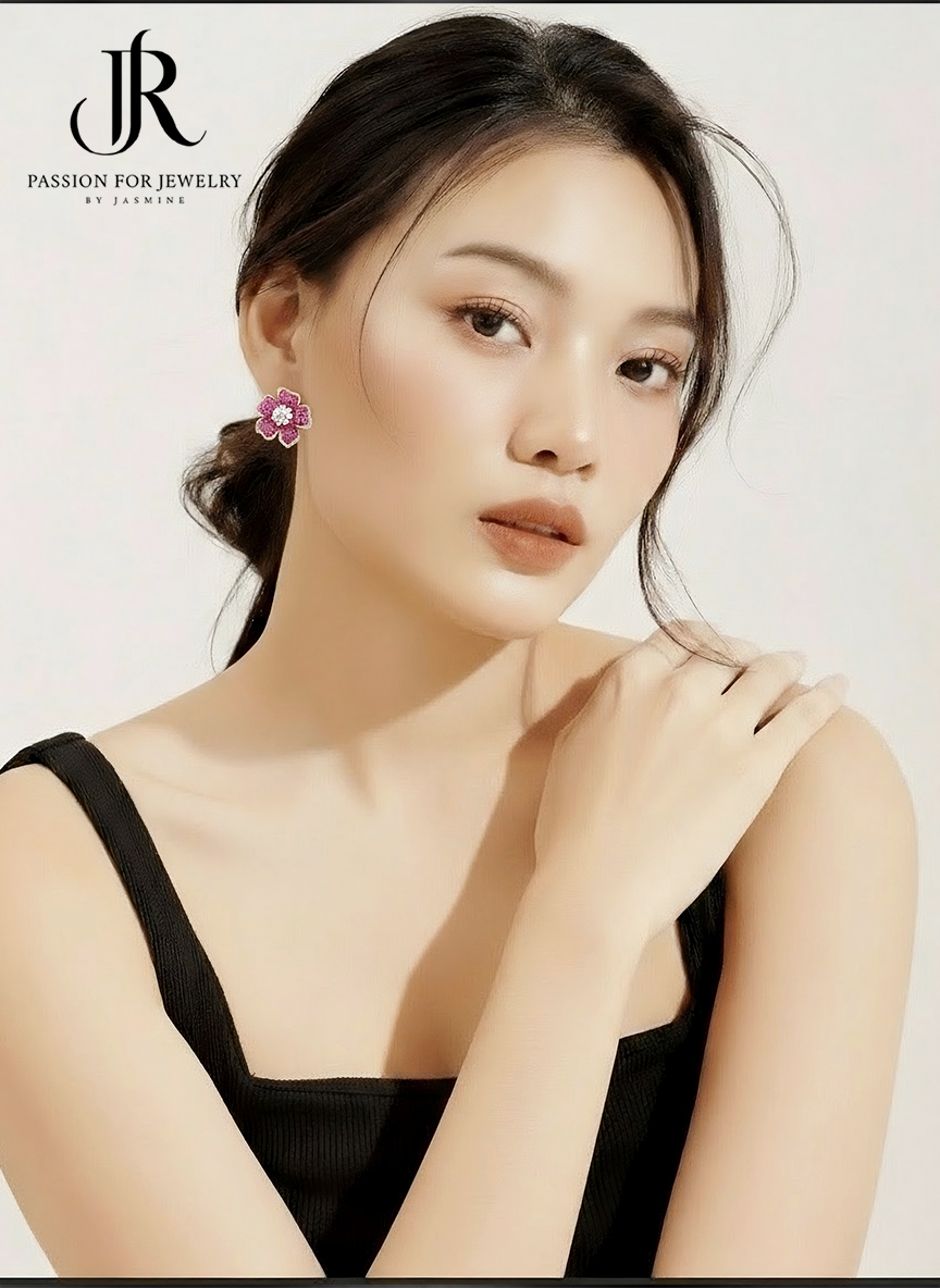 The Velvet Petal Stud Earrings (Invisible Collection)