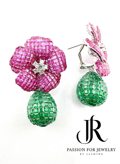 Radiant Bloom Drop Earrings (Invisible Collection)