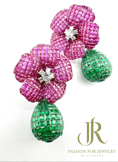 Radiant Bloom Drop Earrings (Invisible Collection)