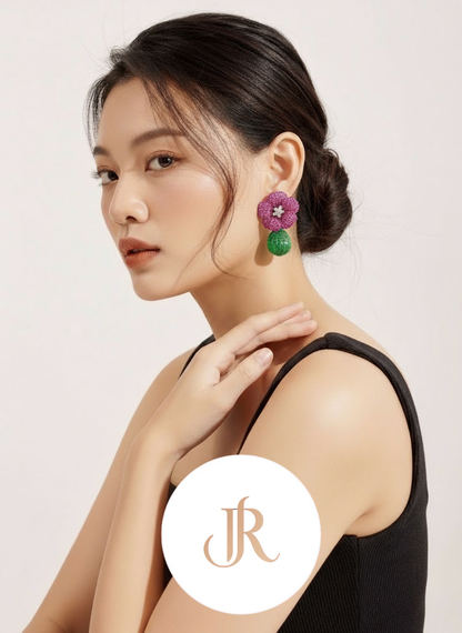 Radiant Bloom Drop Earrings (Invisible Collection)