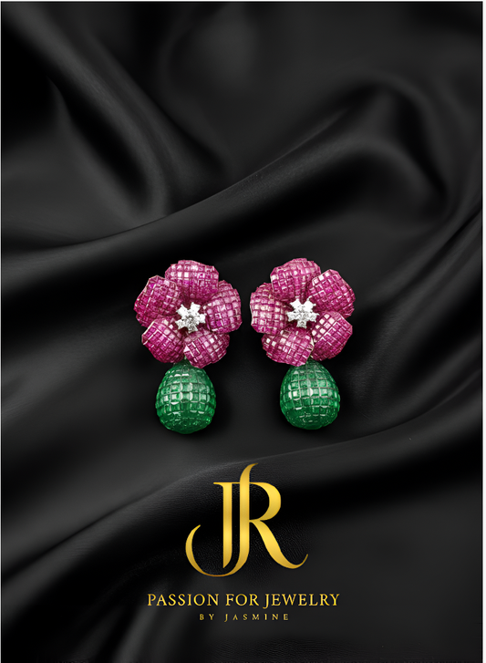 Radiant Bloom Drop Earrings (Invisible Collection)
