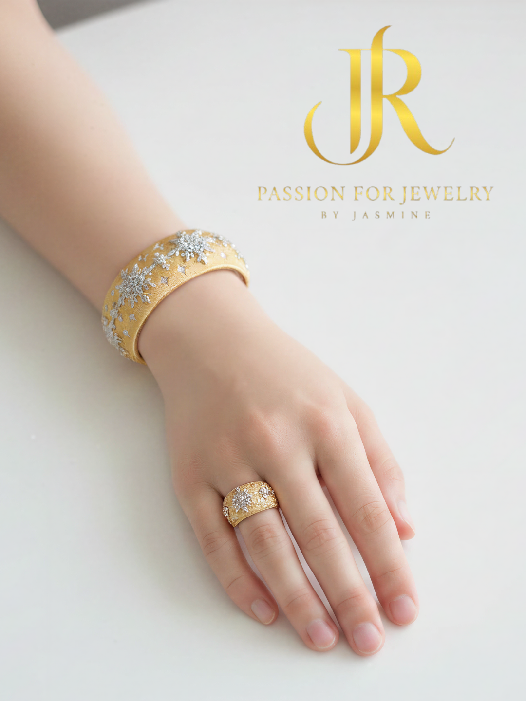The Celestial Gold Cuff & Ring Set (Starlight Collection)