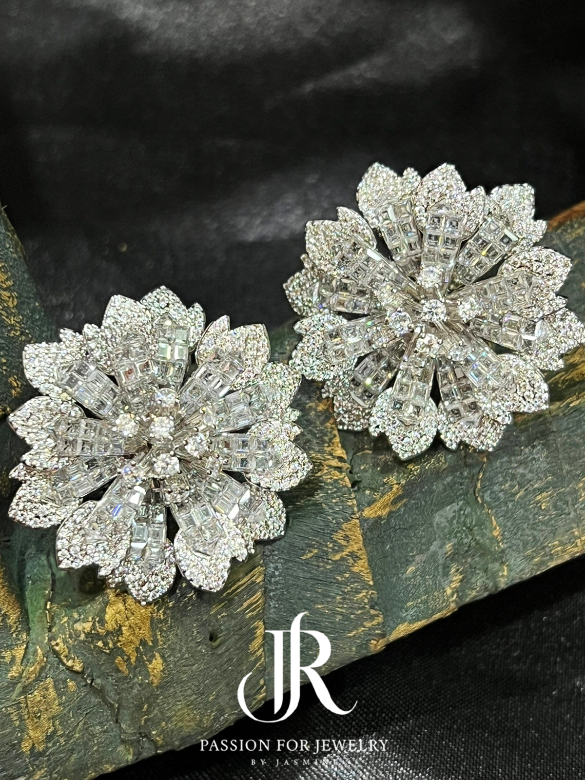 Aster White Bloom Stud Earrings (Invisible Collection)