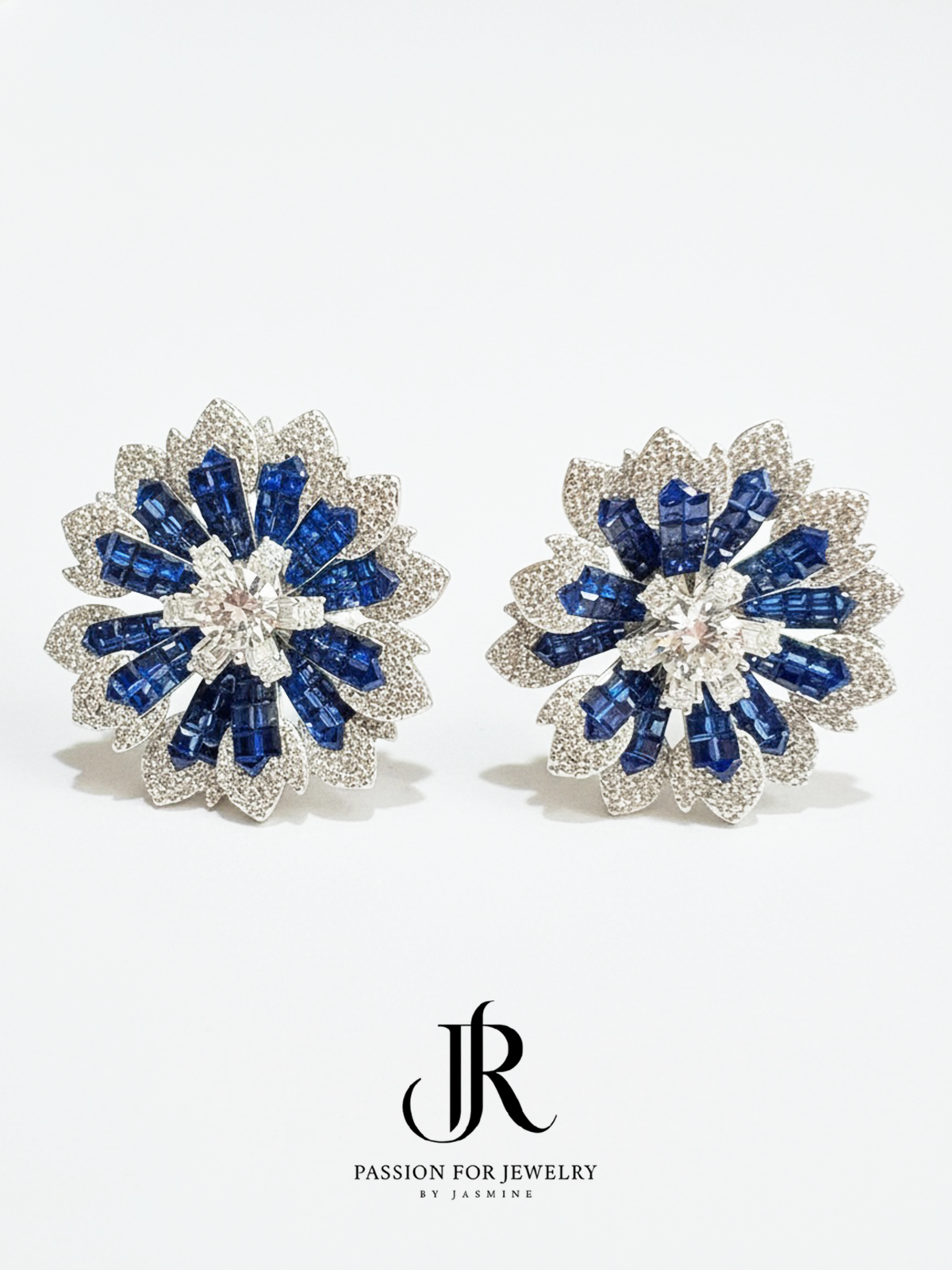 Chantilly Lace Collection: Intense Ocean Bloom Stud Earrings