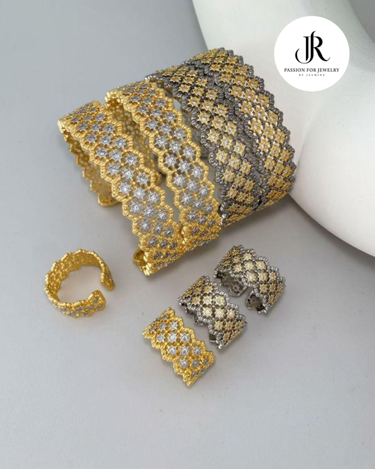 Honeycomb Éclipse Cuff & Ring Set