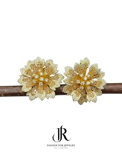 Intense Golden Bloom Earrings (Invisible Collection)