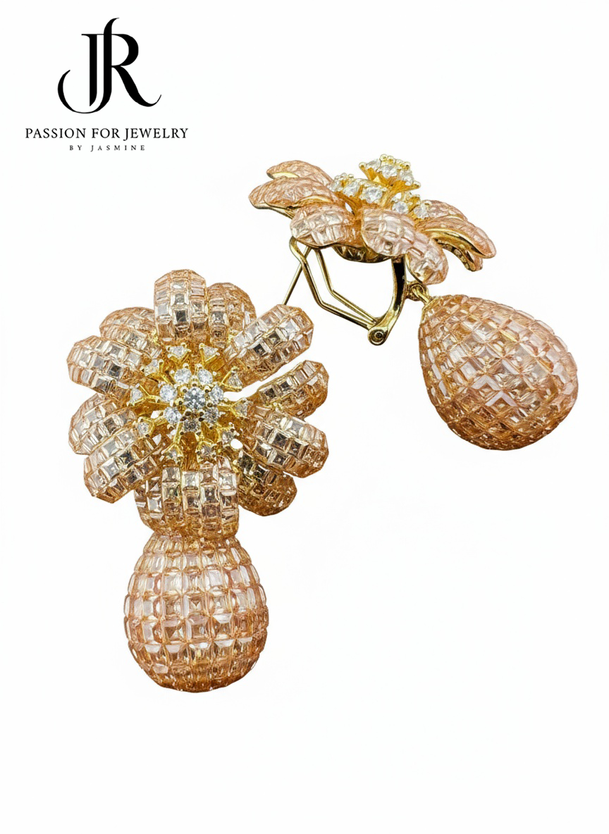 The Golden Bloom Drop Earrings (Invisible Collection)