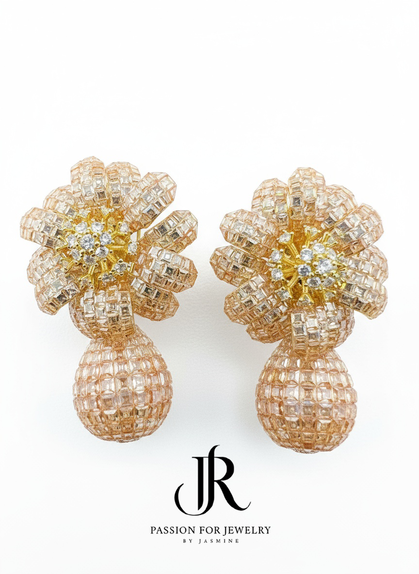 The Golden Bloom Drop Earrings (Invisible Collection)