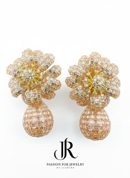 The Golden Bloom Drop Earrings (Invisible Collection)
