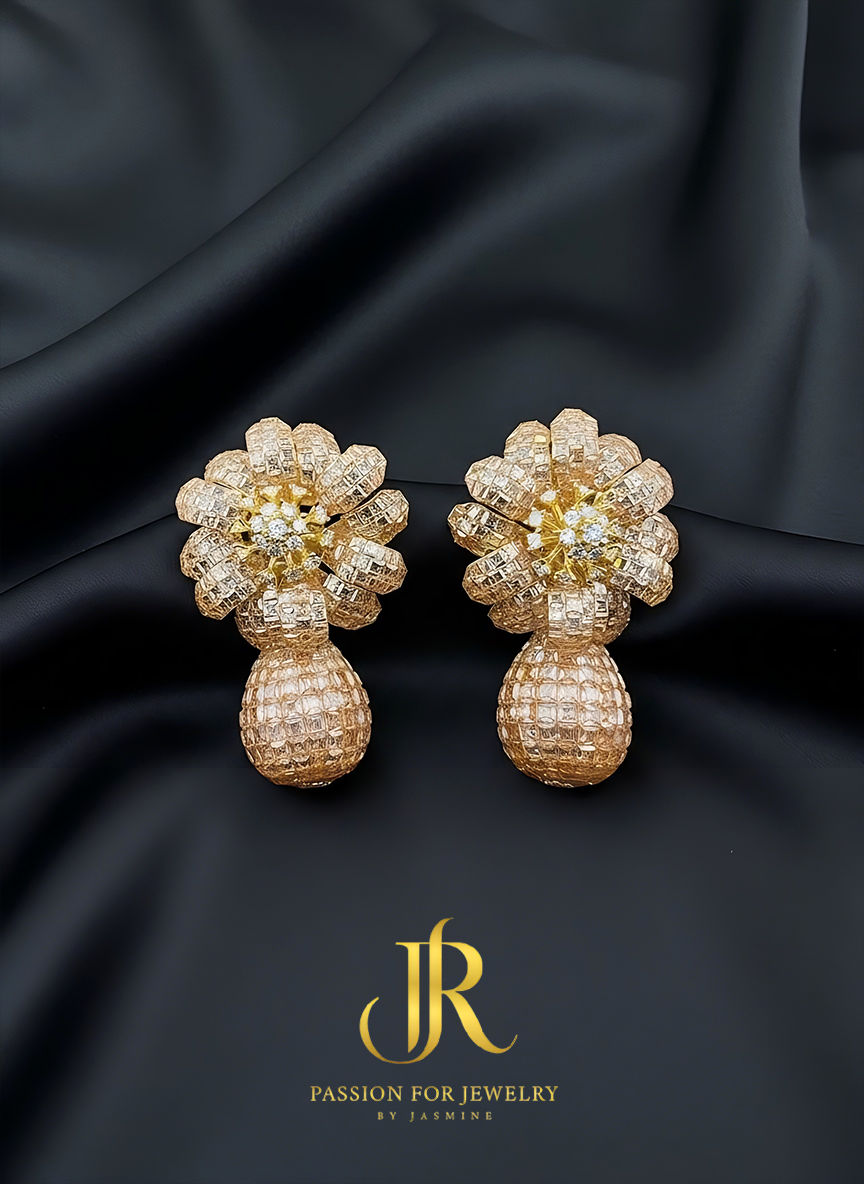 The Golden Bloom Drop Earrings (Invisible Collection)