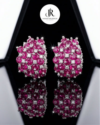 Pink Crimson Constellation (JR Ruby Cluster Hoop)