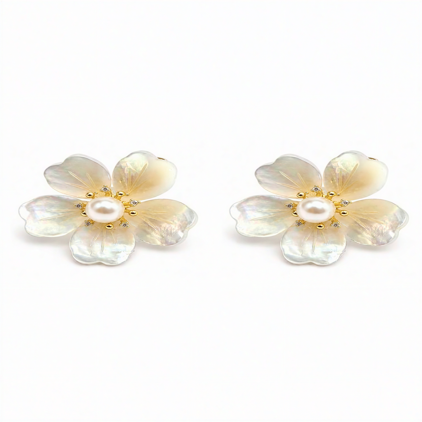 Mother-of-Pearl Blossom Earrings