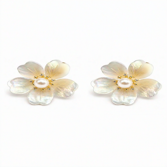 Mother-of-Pearl Blossom Earrings