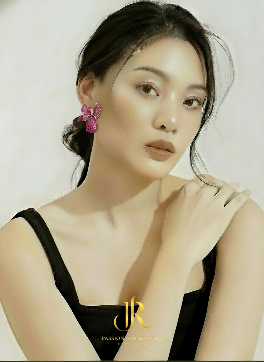 The Ruby Ribbon Drop Earrings (Invisible Collection)
