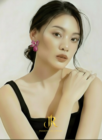 The Ruby Ribbon Drop Earrings (Invisible Collection)
