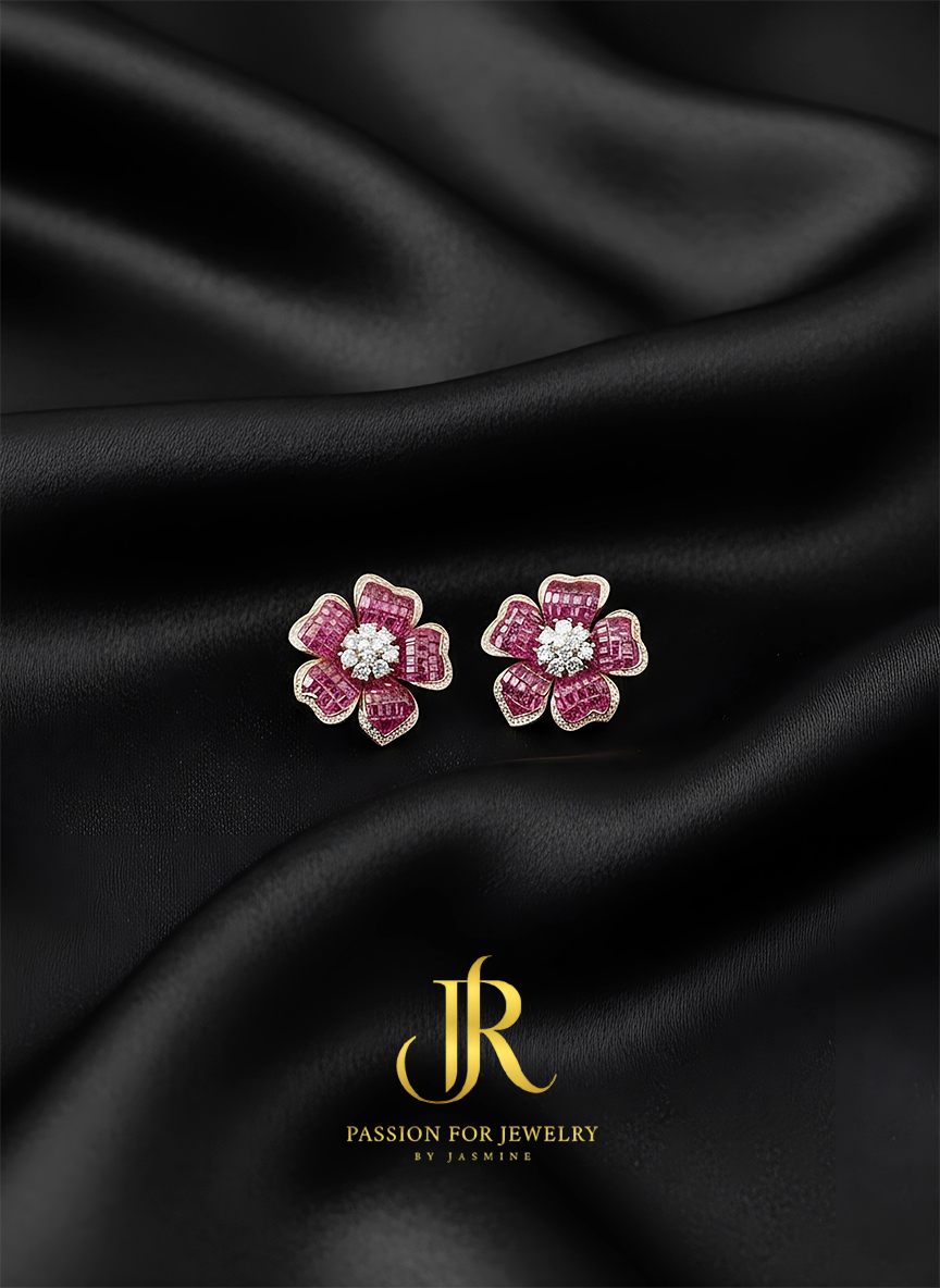 The Velvet Petal Stud Earrings (Invisible Collection)