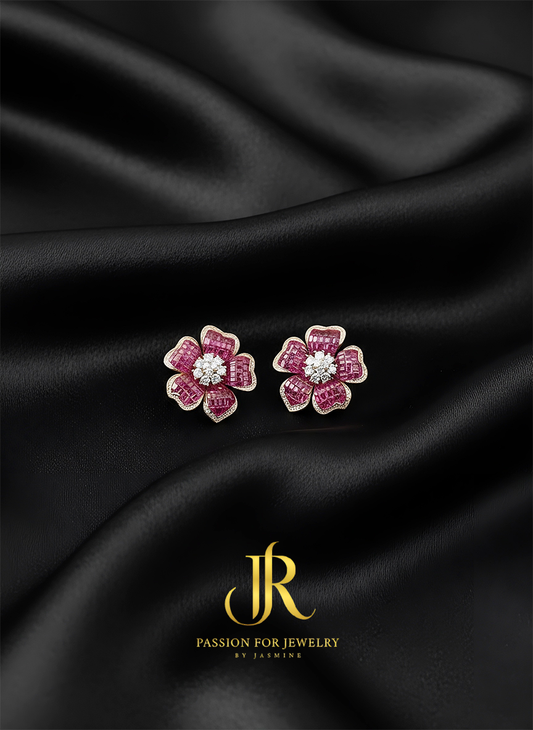 The Velvet Petal Stud Earrings (Invisible Collection)