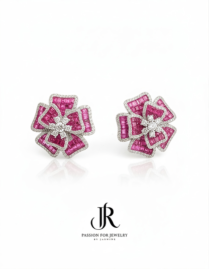 The Rose Quartz Bloom Earrings (Fragments Collection)