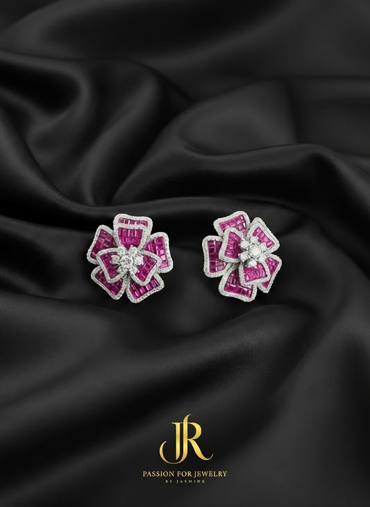 The Rose Quartz Bloom Earrings (Fragments Collection)