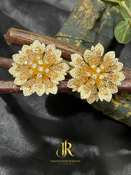 Intense Golden Bloom Earrings (Invisible Collection)