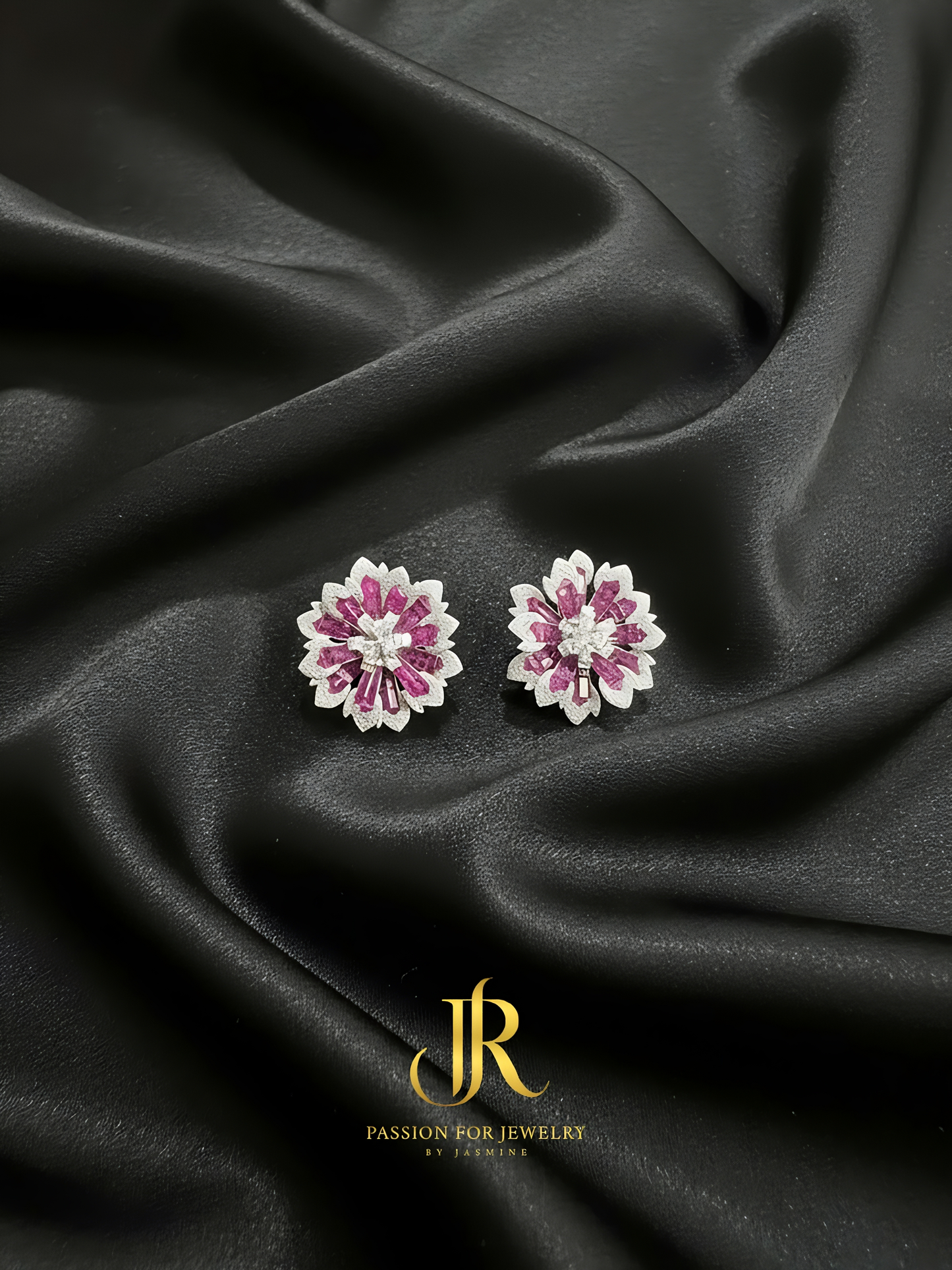 Chantilly Lace Collection: Intense Pink Flower Earrings