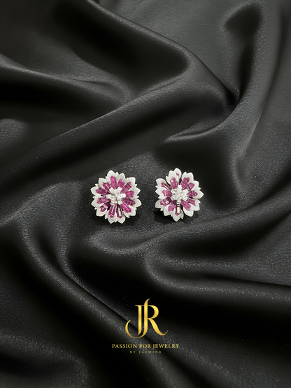 Chantilly Lace Collection: Intense Pink Flower Earrings